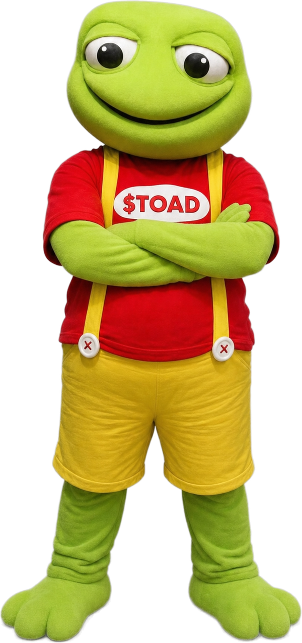 El Toad Pepe with his arms crossed